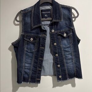 Maurices Dark Blue Denim Vest